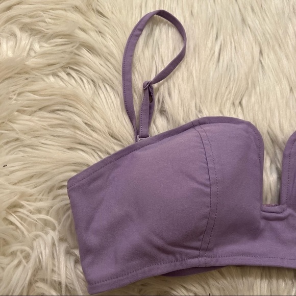 Tobi Structured Cut Out Bra Purple - Picture 3 of 8